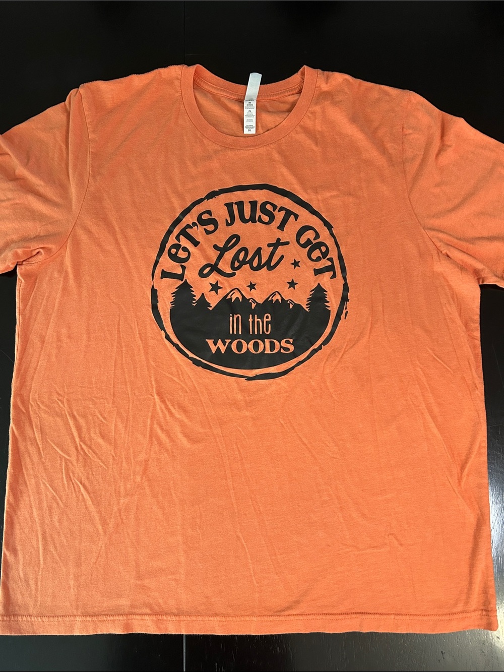 Bella Canvas Orange Short Sleeve cotton blend natureGraphic Tee with Black Print